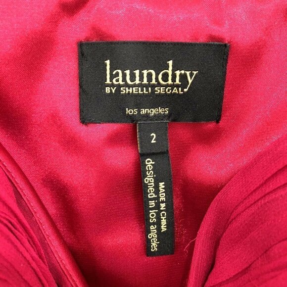 LAUNDRY SHELLI SEGAL Size 2 Pink Silk Strapless Cocktail Dress Prom Formal NEW - Picture 10 of 11
